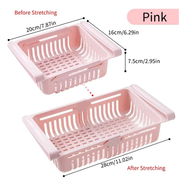 Refrigerator Storage Basket Pink